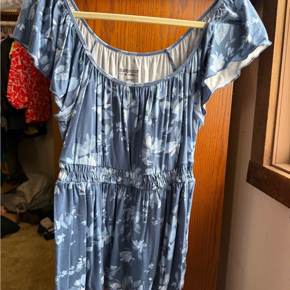 Torrid Blue Floral Midi Dress